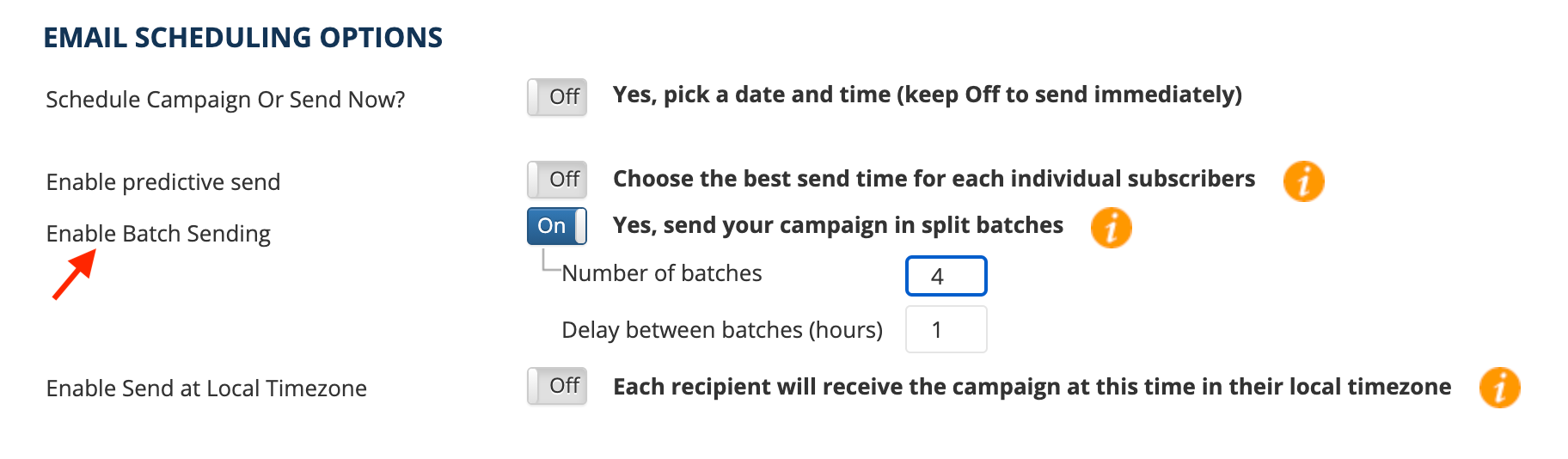 email scheduling auto batch 