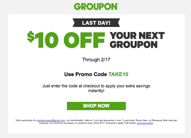 Coupon - email tips