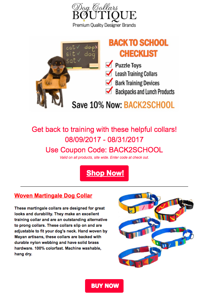 back to school emails - sale 2