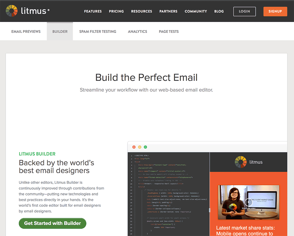 The Litmus Email Builder for designers who code