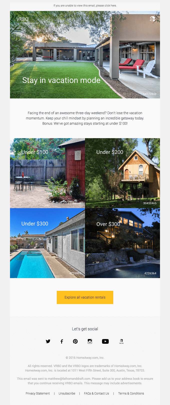 Email Copywriting Tips - VRBO