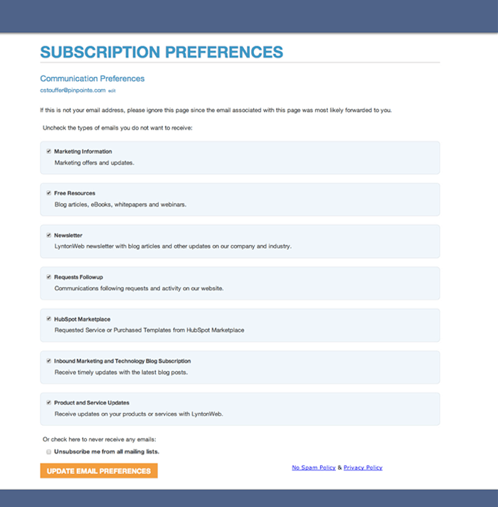 communincation-preferences-pinpointe-updates