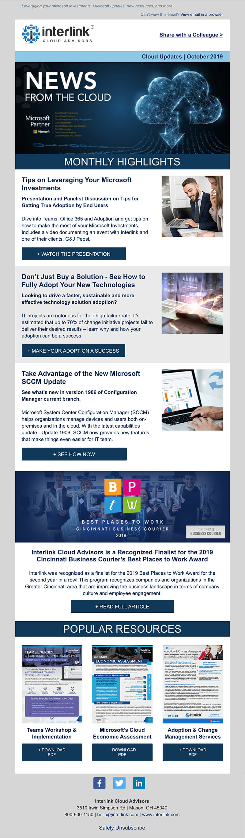 enewsletter-Interlink - email marketing templates