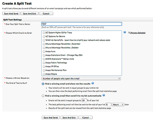 split testing the best time to send email