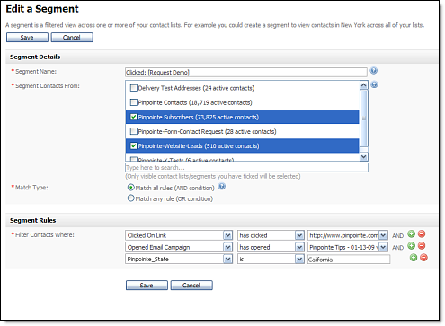 Behavioral Targeting Email segments