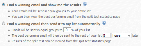 split testing setup